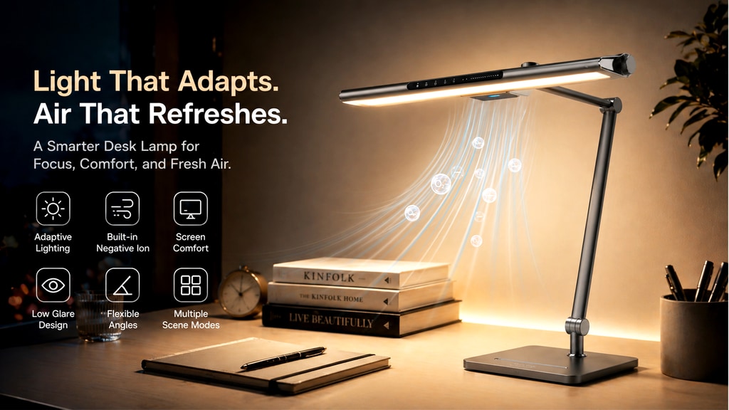 LUMORA: A desk lamp that combines light and air