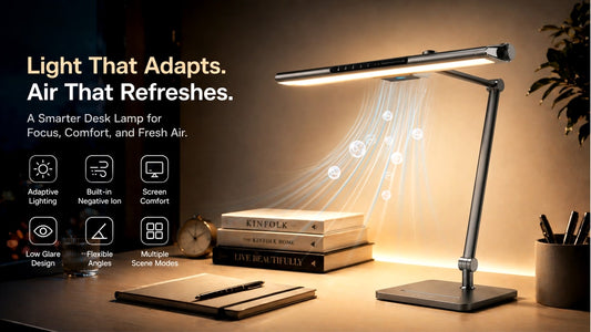 LUMORA: A desk lamp that combines light and air