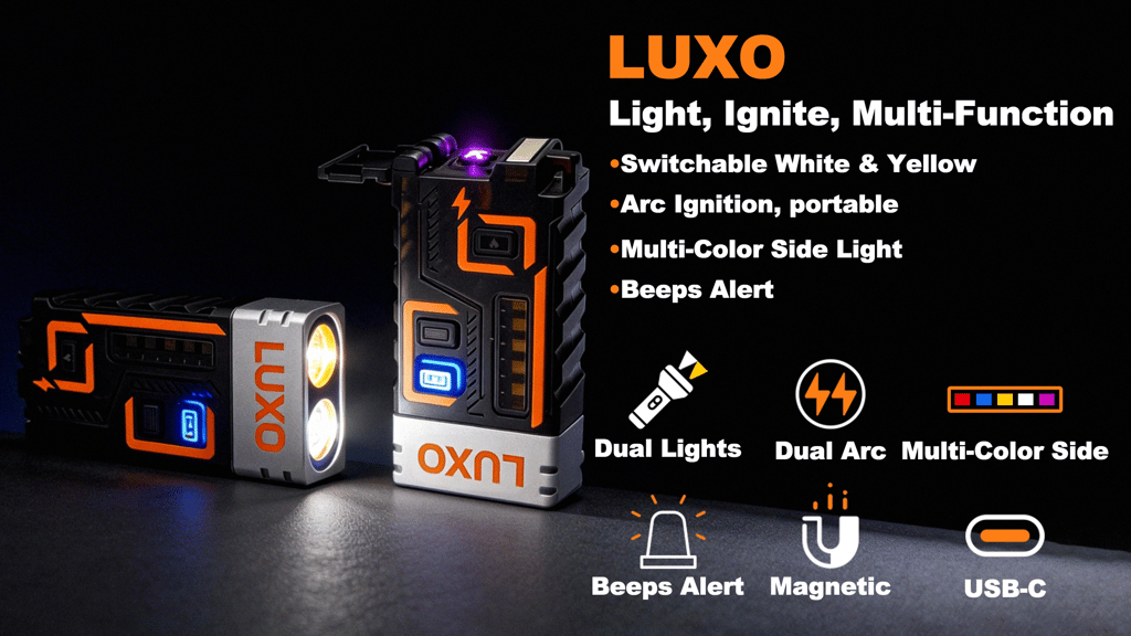 LUXO | EDC Flashlight with Arc Lighter and Utility Features