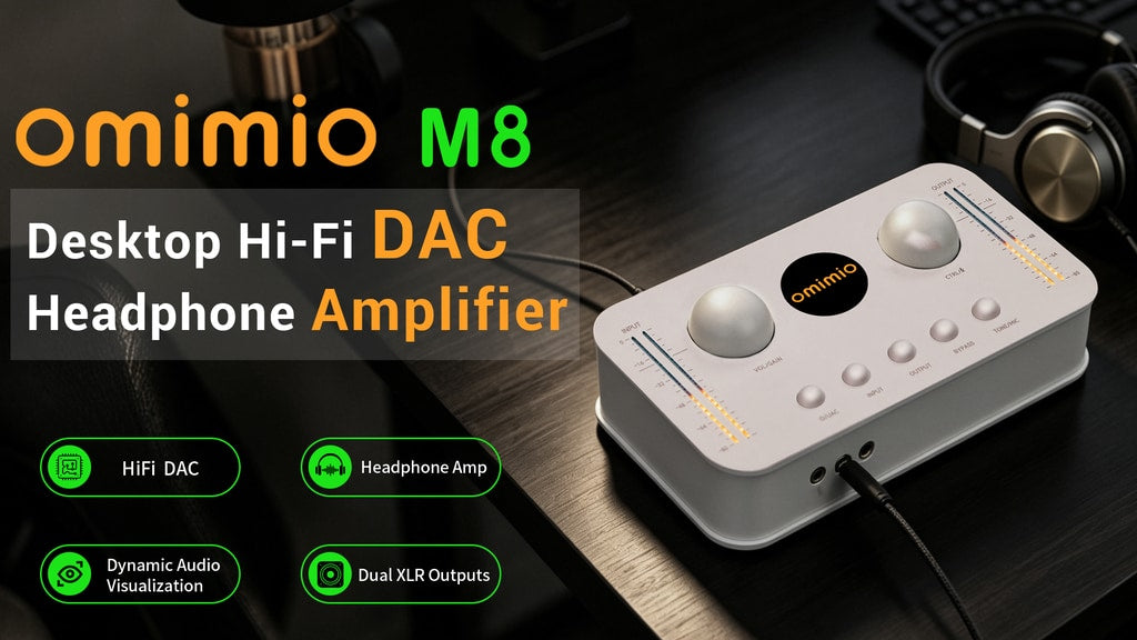 OMIMIO M8：Desktop Hi-Fi DAC, Headphone Amplifier