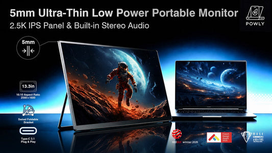 POWLY: The 5mm Ultra-Thin 2.5K Low-Power Portable Display