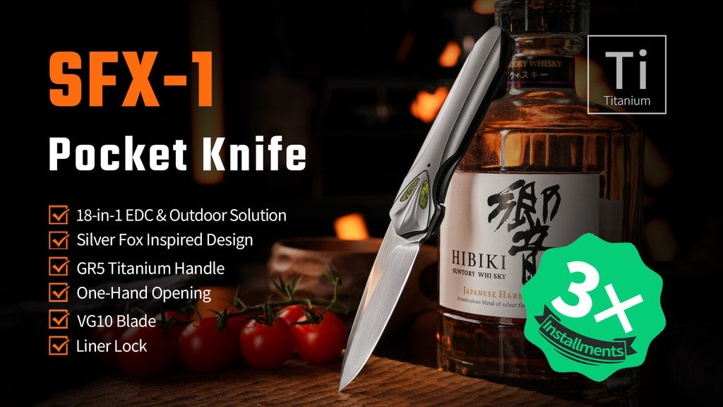 SFX-1 Silver Fox | Titanium EDC Pocket Knife With VG10 Blade