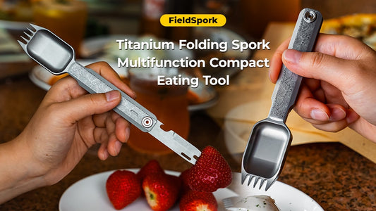 Titanium Folding Spork Multifunction Compact Eating Tool