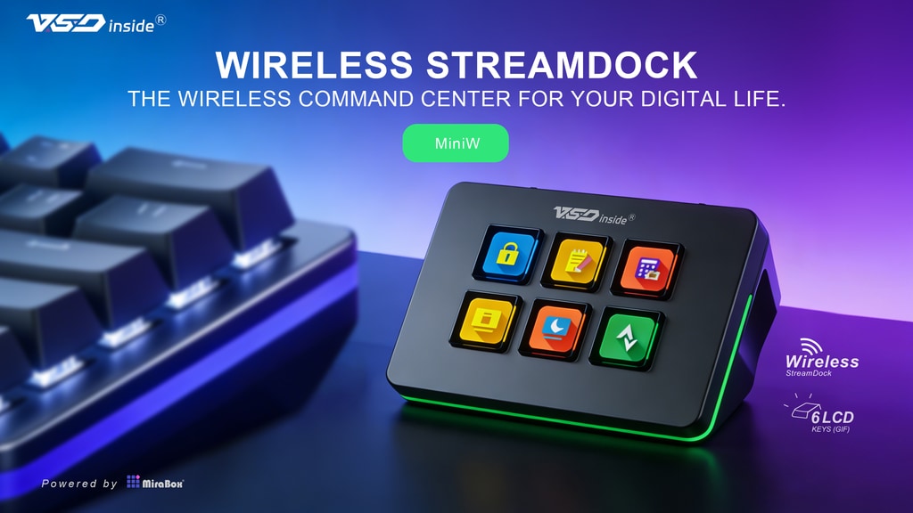 VSDinside Stream Dock MiniW – Wireless LCD Keys Control Deck