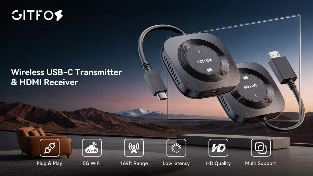Wireless USB-C Transmitter & HDMI Receiver | No WiFi Needed – BackerPlus