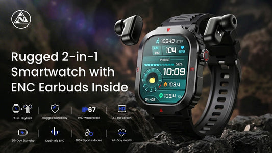 WristBuds: Rugged 2-in-1 Smartwatch with ENC Earbuds Inside